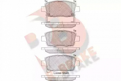 R BRAKE rb2205 -  Комплект тормозных колодок, дисковый тормоз